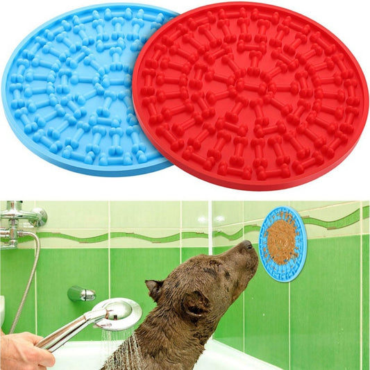FDA-Approved Silicone Dog Lick Mat, BPA-Free Slow Feeding Mat for Dogs & Cats, 5.9" Diameter, Calming Pet Treat Mat MSW25
