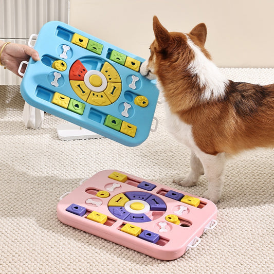 Multifunctional Interactive Dog Puzzle Feeder, Slow Feeding Treat Dispenser, Square Track Design, Enrichment Pet Toy for Dogs MSW26