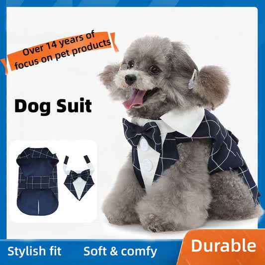 British Style Pet Shirt - All-Season Polyester Apparel for Dogs & CatsBritish Style Pet Shirt - All-Season Polyester Apparel for Dogs & Cats CWFZ2